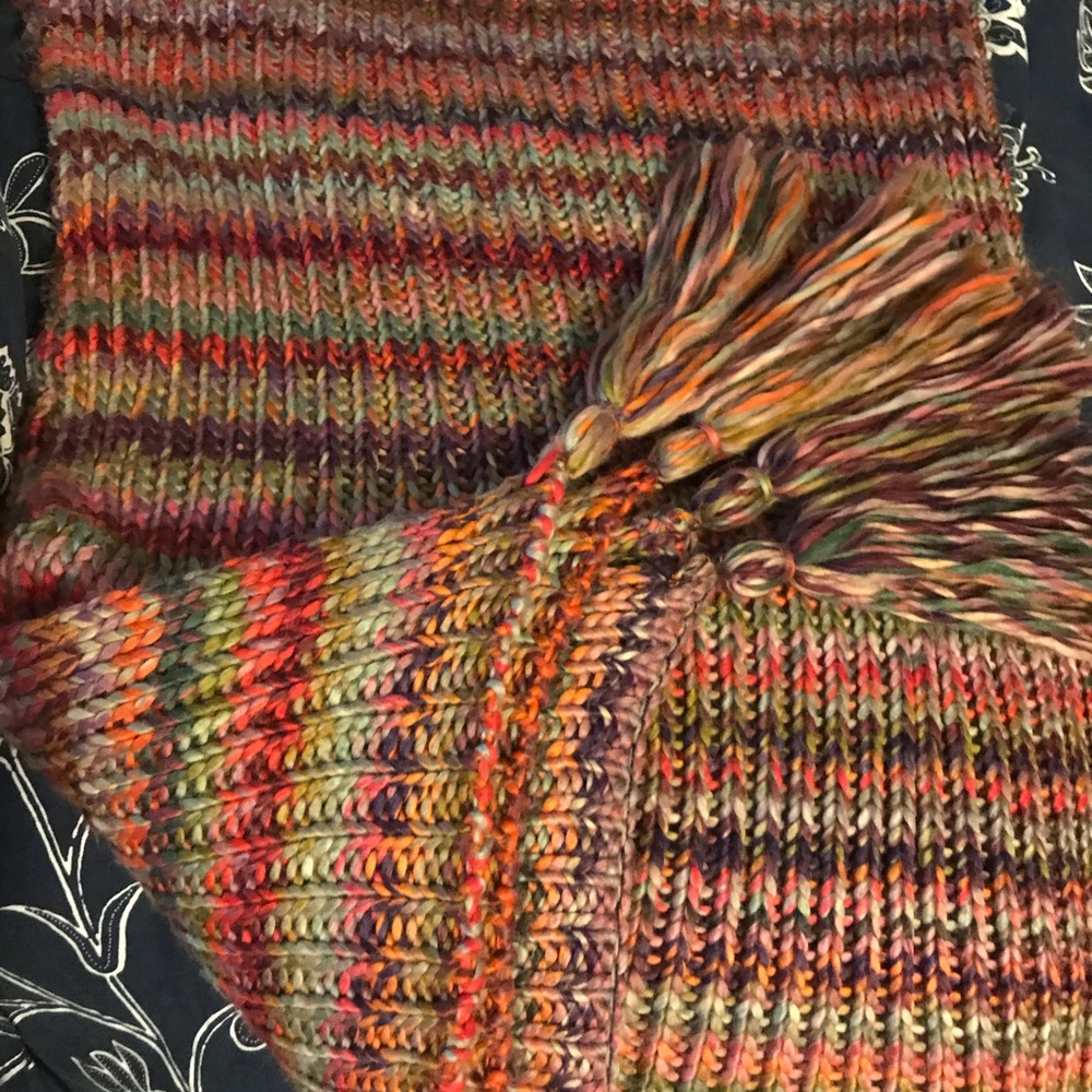 Kensie Multi Colored Stripe Knit Throw Blanket